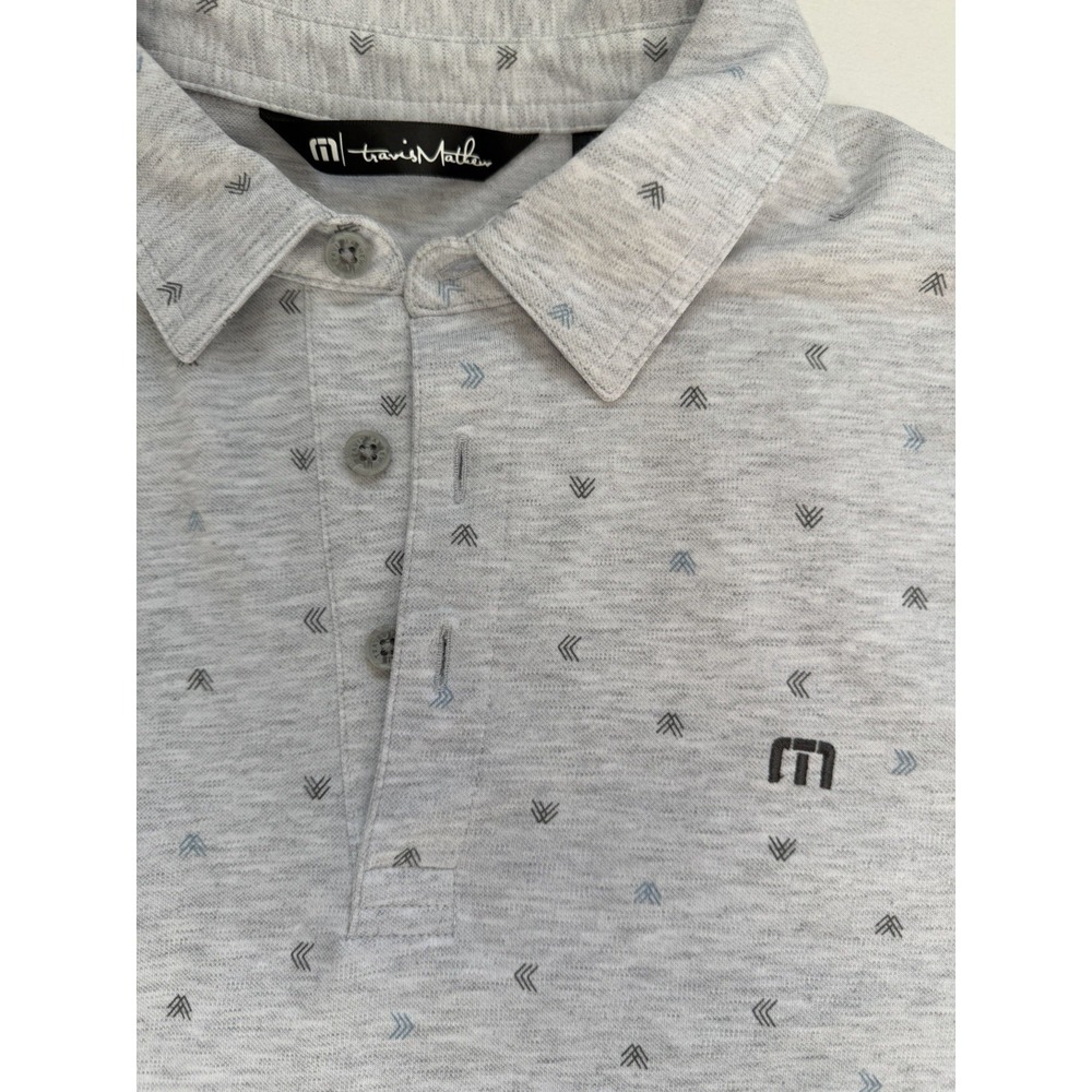 Travis Matthew Golf Polo Men's Medium Grey Print - Picture 2 of 6